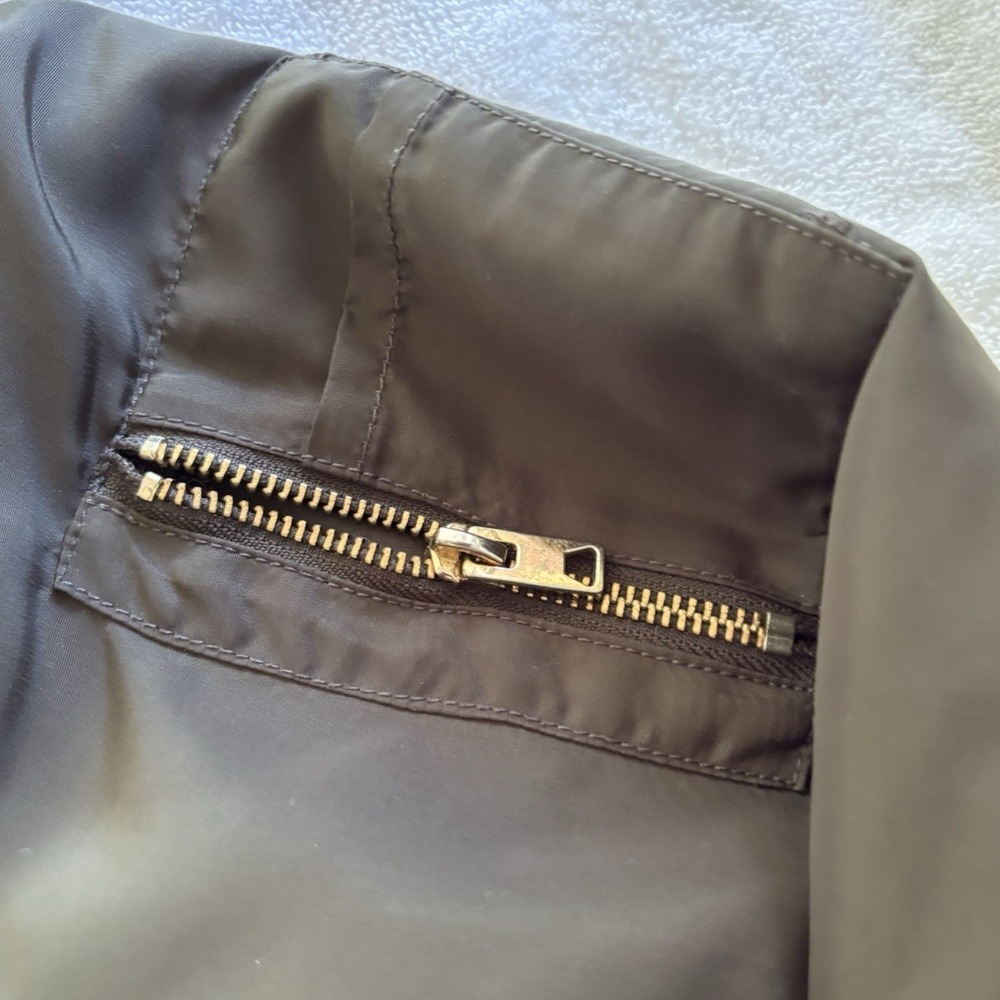 H&M Divided Bomber Jacket Womens 12 Olive Green Tiger Patch Varsity Streetwear - Picture 5 of 16